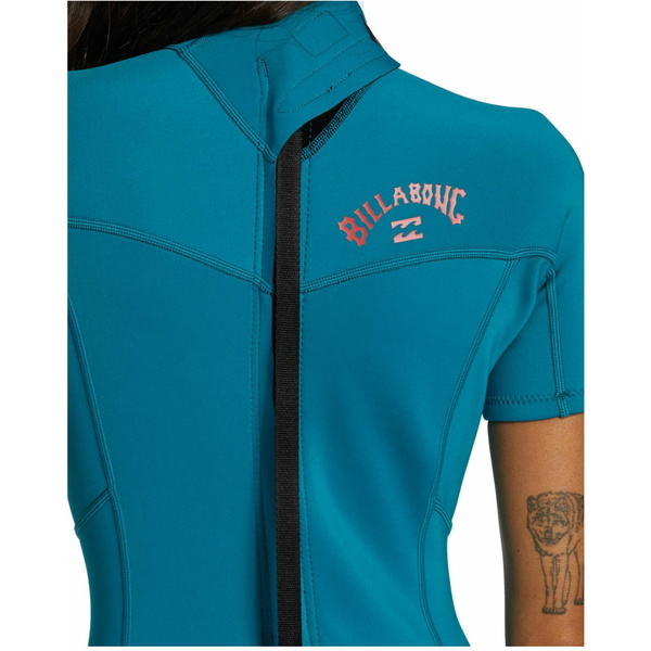 2025 Billabong Womens Foil 2mm Back Zip Shorty Wetsuit ABJW500112 - Marine